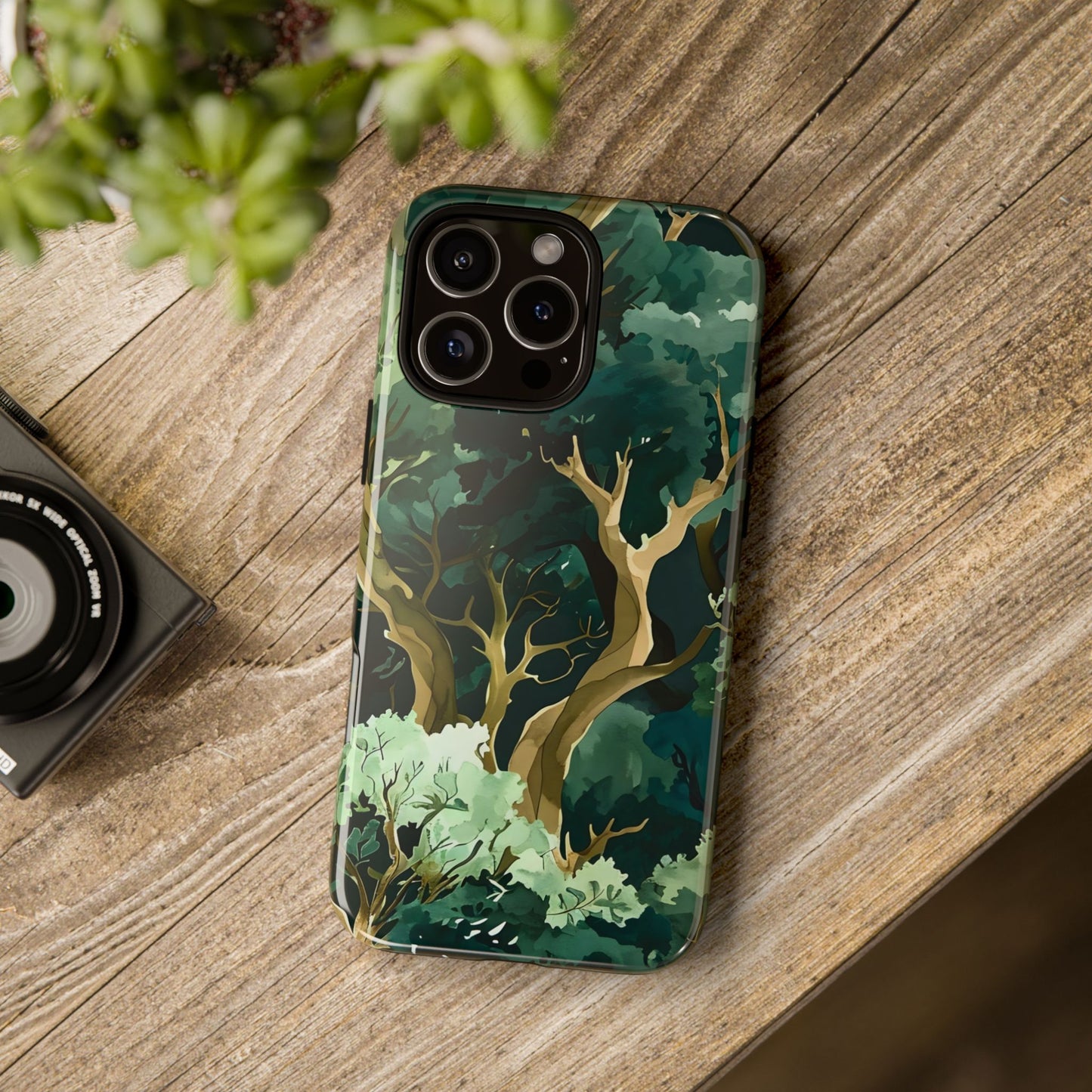Forest Green Phone Case, Nature-Inspired Tough Cases, Eco-Friendly Gift, Outdoor Lover Accessory, Unique Phone Cover