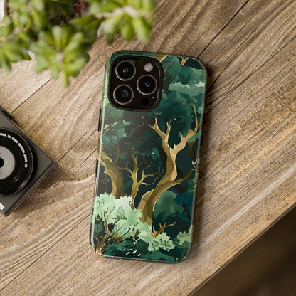 Forest Green Phone Case, Nature-Inspired Tough Cases, Eco-Friendly Gift, Outdoor Lover Accessory, Unique Phone Cover