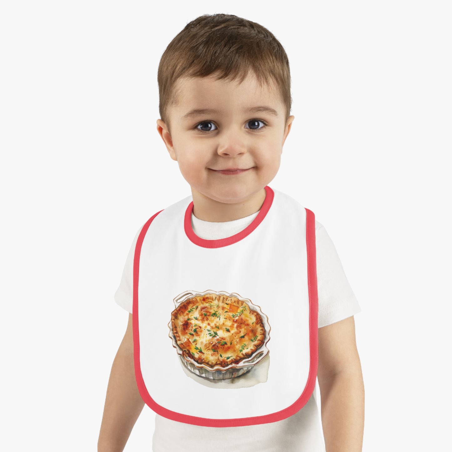 Pizza Lover Cute Baby Bib with Quiche Design - Perfect for Mealtime, Birthday Gift, Baby Shower, Everyday Use, Fun Dining