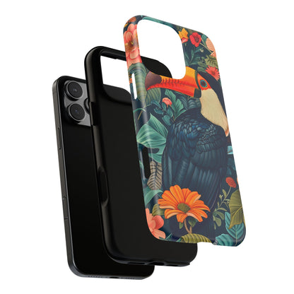 Tropical Toucan Phone Case - Cute Animal Design, Nature Lover Gift, Floral Pattern, Bird Lover Accessory, Summer Vibes