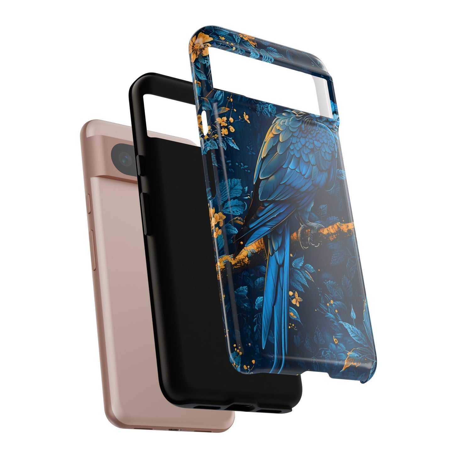 Tough Cases - Vibrant Blue Parrot Phone Case, Tropical Bird Phone Cover, Nature Lover Gift, Eco-Friendly Accessories, Unique Wildlife Decor