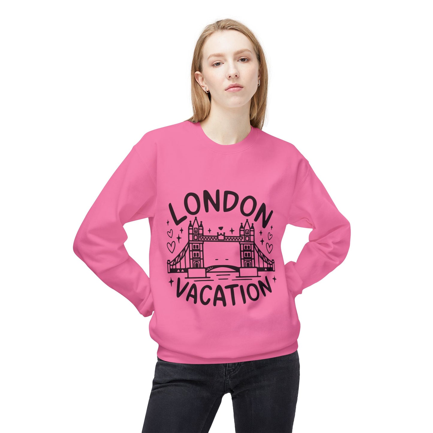 Unisex Midweight Softstyle Fleece Crewneck Sweatshirt - London's Vacations