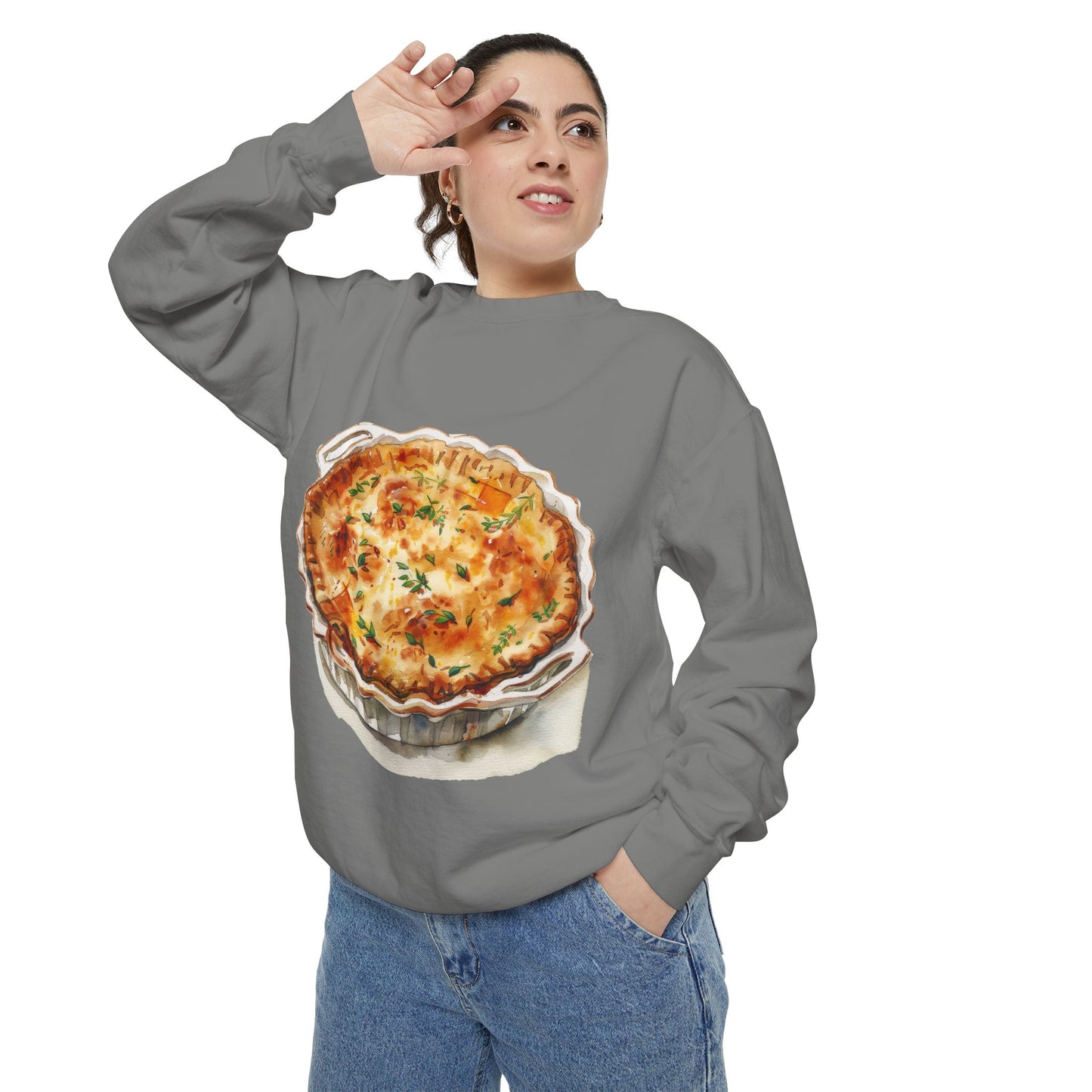 Unisex Garment-Dyed Sweatshirt - Tea, Tarts, and Triumph - British Royal Culinary Favorites
