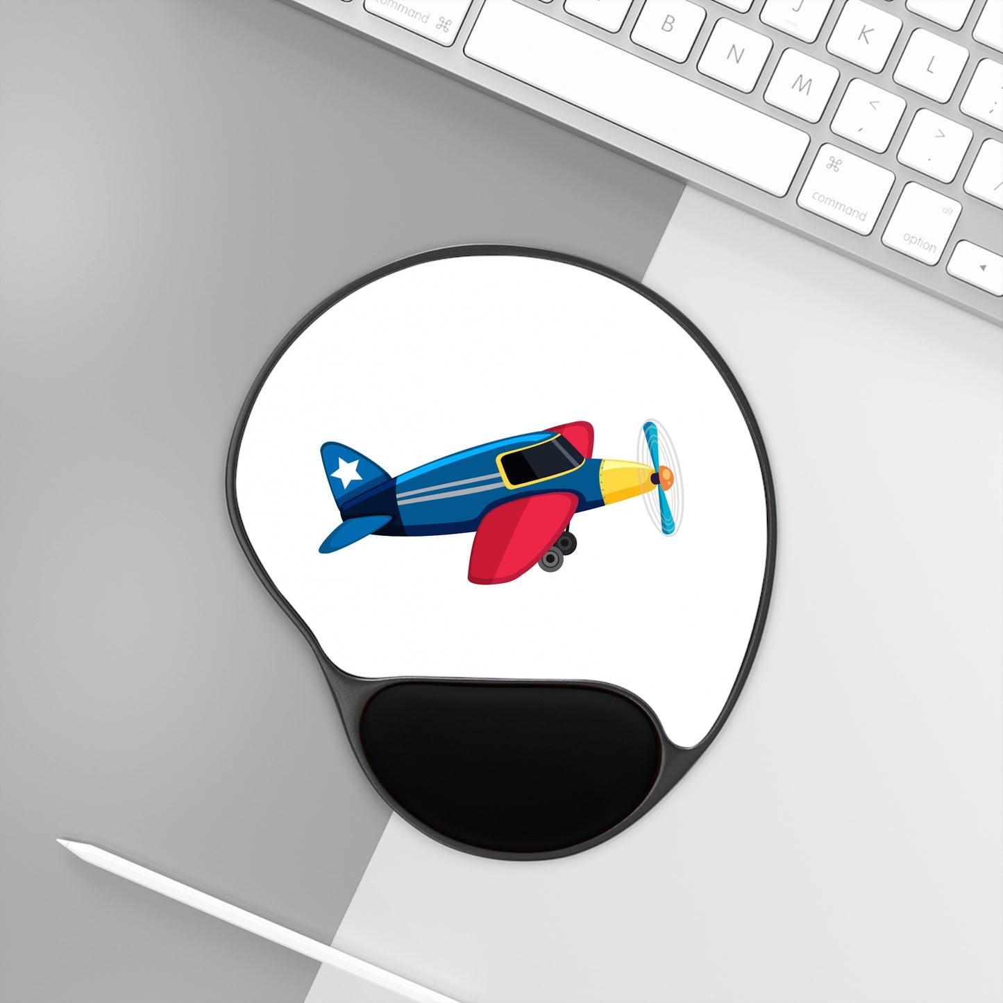 Airplane Mouse Pad with Wrist Rest, Aviation Gift for Pilots, Office Decor, Gamer Accessory, Travel Desk Aesthetic