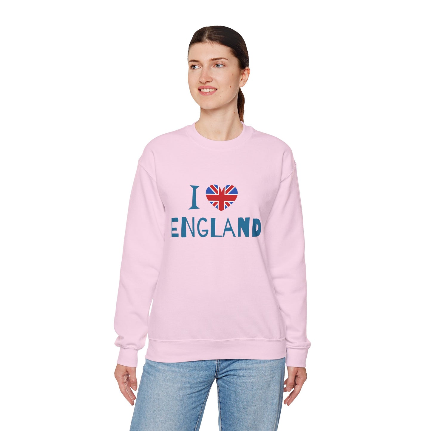 Unisex Heavy Blend™ Crewneck Sweatshirt - I Love England - Union Jack Heart Design