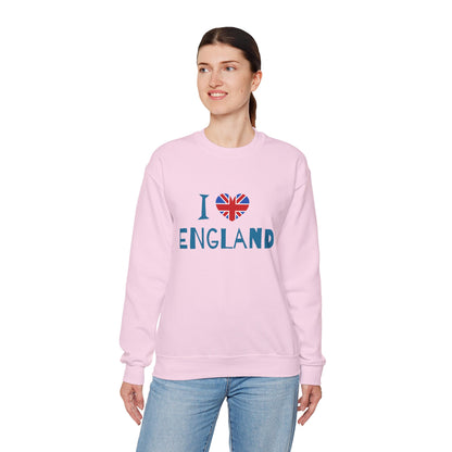 Unisex Heavy Blend™ Crewneck Sweatshirt - I Love England - Union Jack Heart Design