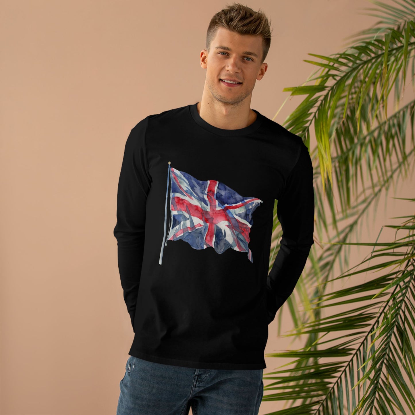 Men’s Base Longsleeve Tee - British Flag - Iconic Union Jack Design