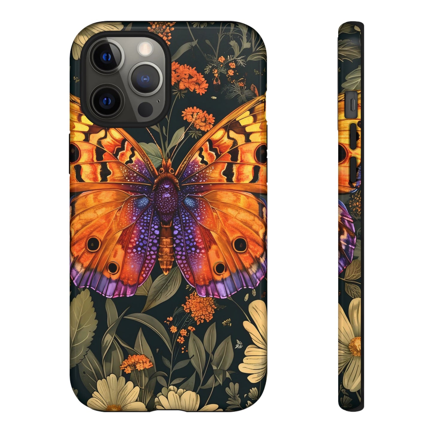 Butterfly Phone Case, Tough Cases for Nature Lovers, Vibrant Floral Design, Gift for Her, Cute Phone Accessories, Butterfly Artwork