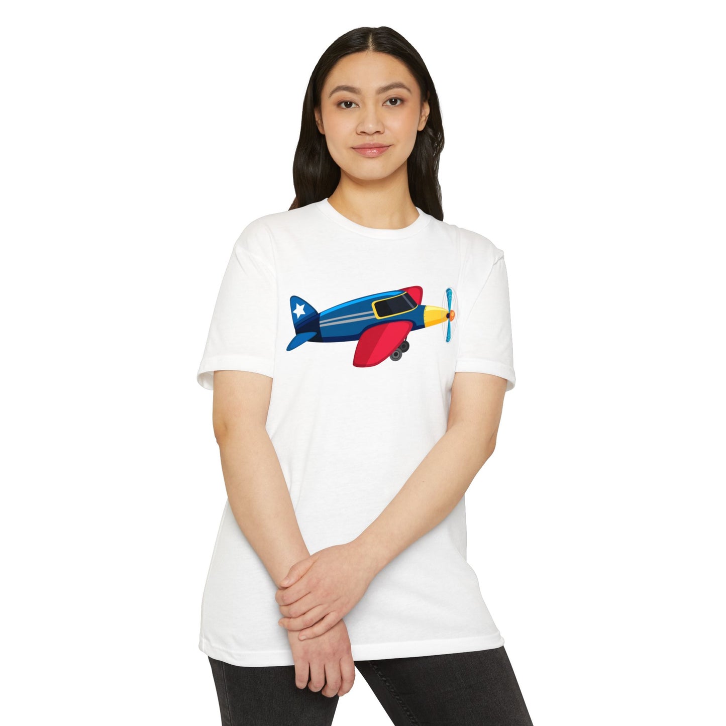 Unisex CVC Jersey T-shirt - Vintage Airplane Illustration - Retro Aviation Design