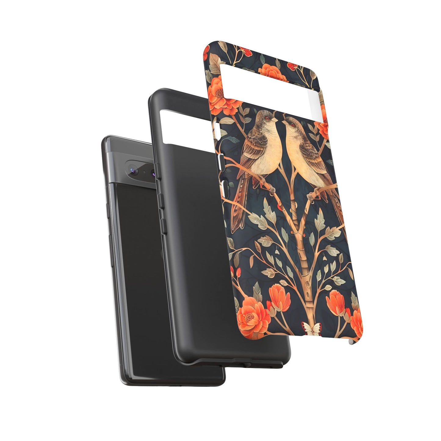 Floral Phone Case – Tough Cases with Bird Design, Unique Gift for Nature Lovers, Stylish Tech Accessory, Phone Cover, Artistic Case