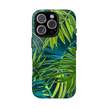 Tropical Phone Case - Durable Green Leaf Design, Eco-Friendly Gift, Trendy Accessory, Nature Lover's Case, Summer Vibes