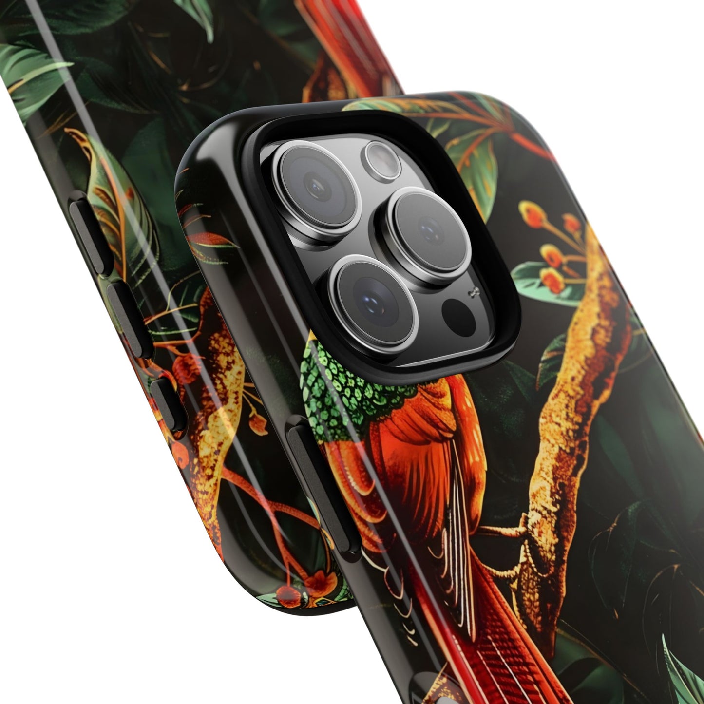 Tough Cases for Nature Lovers, Tropical Bird Phone Case, Eco-Friendly Cover, Gift for Bird Watchers, Vibrant Floral Design