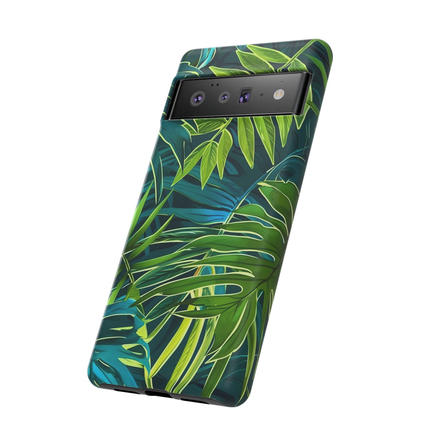 Tropical Phone Case - Durable Green Leaf Design, Eco-Friendly Gift, Trendy Accessory, Nature Lover's Case, Summer Vibes