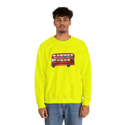 Unisex Heavy Blend™ Crewneck Sweatshirt Trendy - London Transport Red Double-Decker Bus
