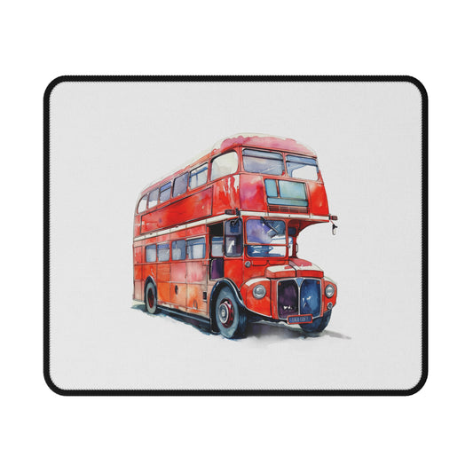 Retro Double-Decker Bus Gaming Mouse Pad | Non-Slip, Desk Accessory, Gamer Gift, Unique Office Decor, Personalized Mouse Mat
