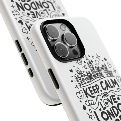 London Vibes Phone Case – Keep Calm Design, iPhone Accessories, Gift for Travelers, London Souvenir, Unique Cell Phone Cover