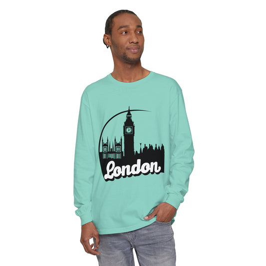 Unisex Garment-dyed Long Sleeve T-Shirt - Cozy London
