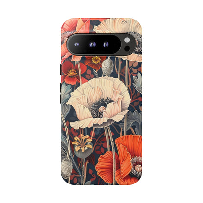Floral iPhone Case, Tough Phone Cover, Artistic Protection, Flower Design, Unique Gift for Her, Phone Accessory, Trendy Tech
