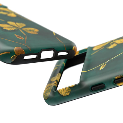 Floral Phone Case with Gold Accents, Tough Phone Cover, Stylish Phone Protector, Unique Gift for Her, Nature Lover Accessory