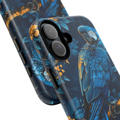 Tough Cases - Vibrant Blue Parrot Phone Case, Tropical Bird Phone Cover, Nature Lover Gift, Eco-Friendly Accessories, Unique Wildlife Decor