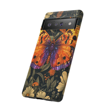Butterfly Phone Case, Tough Cases for Nature Lovers, Vibrant Floral Design, Gift for Her, Cute Phone Accessories, Butterfly Artwork