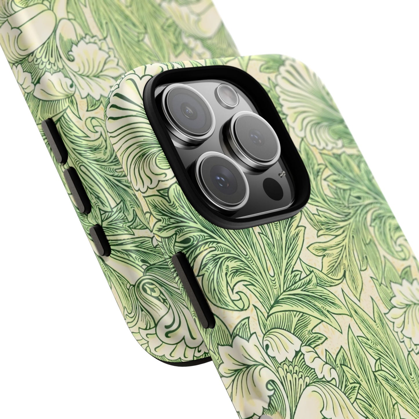Green Floral Phone Case, Botanical iPhone Cover, Tough Phone Shell, Nature-inspired Gift, Eco-friendly Tech Accessory