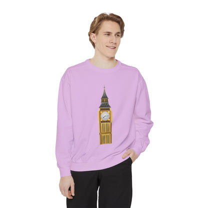 Unisex Garment-Dyed Sweatshirt Trendy - Iconic Big Ben Clock Tower