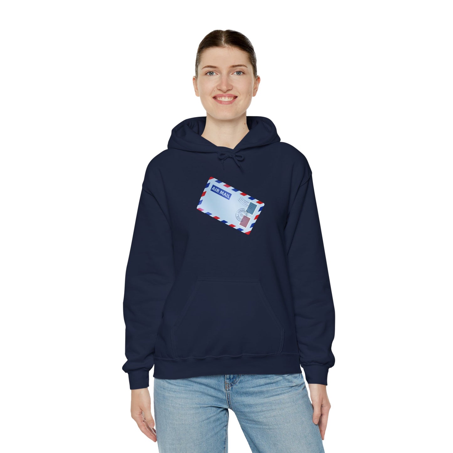 Unisex Heavy Blend™ Hooded Sweatshirt - Vintage British Air Mail - Classic Postal