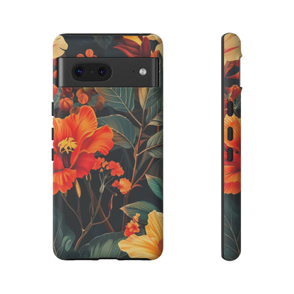Tough Floral Phone Case | Tropical Vibe, Gift for Nature Lovers, Summer Beach Accessory, Floral Pattern, Trendy Phone Accessories
