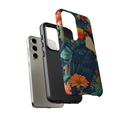 Tropical Toucan Phone Case - Cute Animal Design, Nature Lover Gift, Floral Pattern, Bird Lover Accessory, Summer Vibes