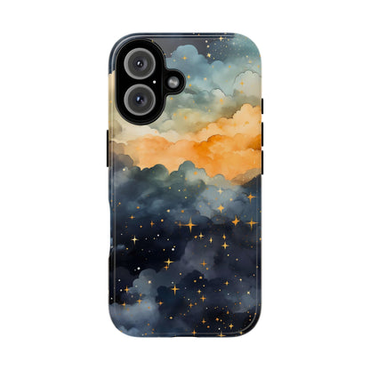 Celestial Phone Case, Galaxy Design Phone Cover, Space Art Case, Starry Night Mobile Cover, Customizable Tough Case