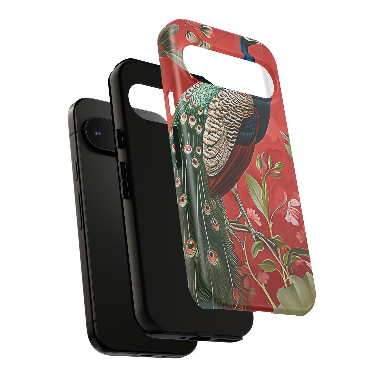Peacock Tough Phone Case | Stylish Phone Cover, Unique Gift for Nature Lovers, Phone Accessory, Vibrant Floral Design