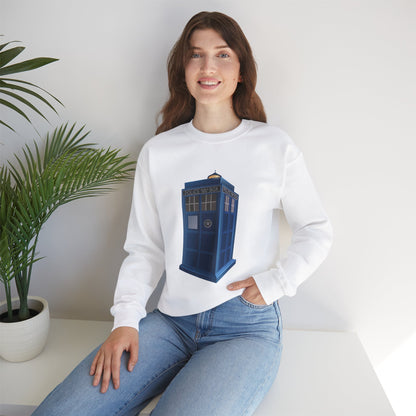 Unisex Heavy Blend™ Crewneck Sweatshirt - British Police Public Call Box - Iconic TARDIS Design
