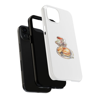 Delightful Tea Time Phone Cases with Biscuit & Tea Design