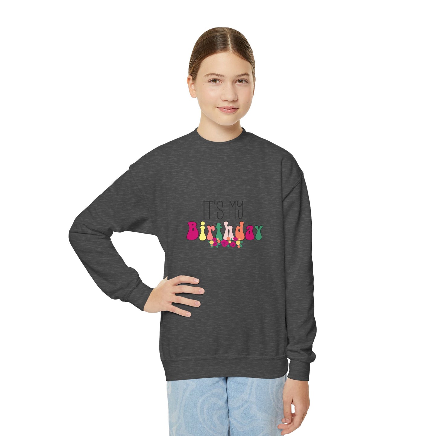 Kids Birthday Celebration Crewneck Sweatshirt - 'It's My Birthday' Design