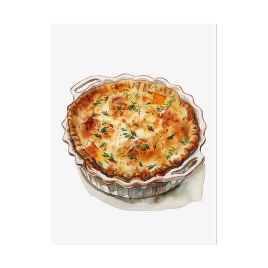 Delicious Quiche Rolled Posters for Kitchen Decor, Culinary Art, Foodie Wall Art, Gift for Chefs, Cooking Enthusiasts, Home Decor