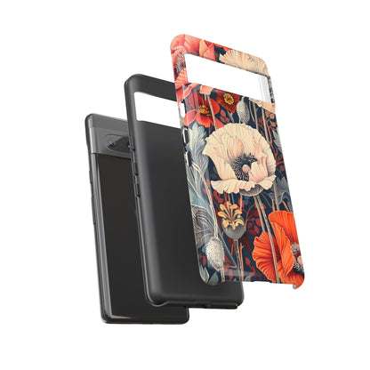 Floral iPhone Case, Tough Phone Cover, Artistic Protection, Flower Design, Unique Gift for Her, Phone Accessory, Trendy Tech
