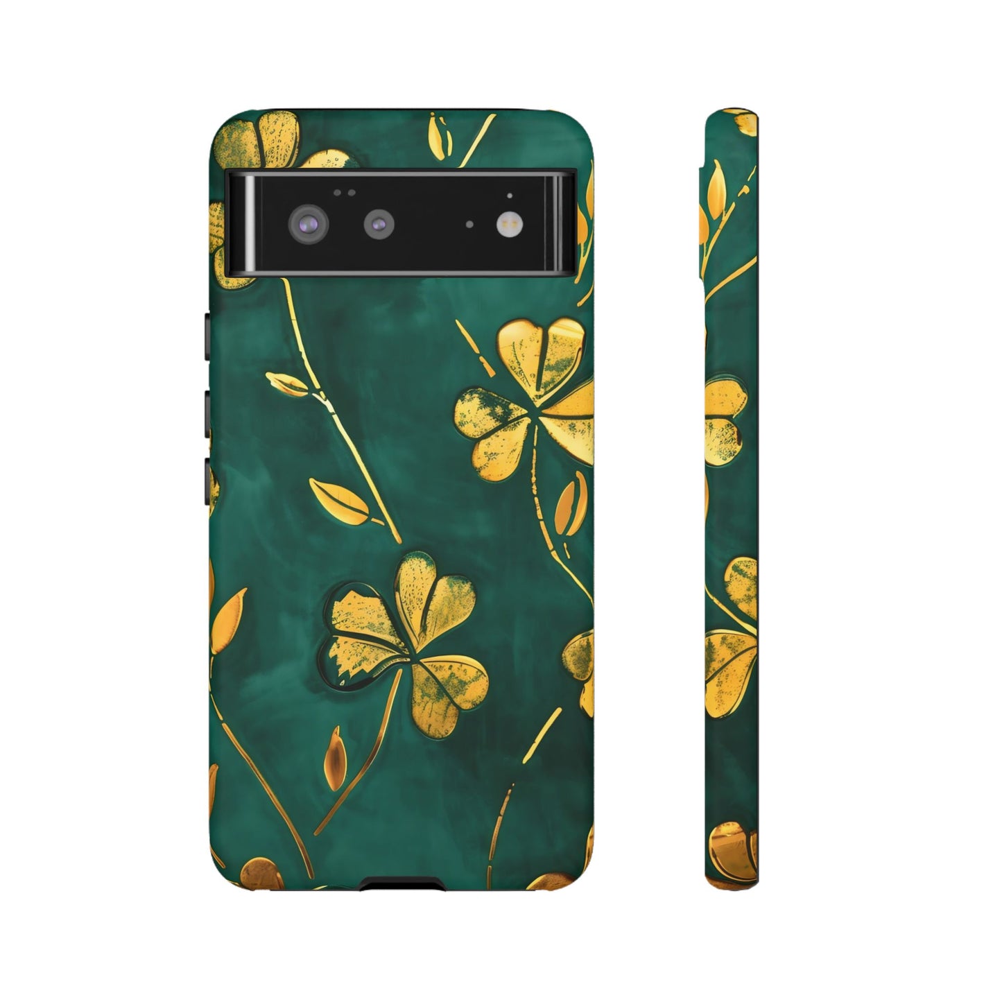 Floral Phone Case with Gold Accents, Tough Phone Cover, Stylish Phone Protector, Unique Gift for Her, Nature Lover Accessory