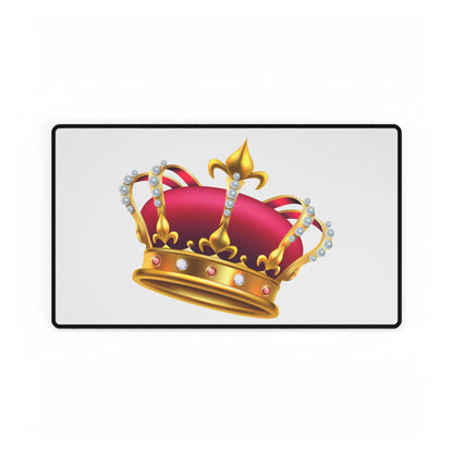 Crowned Desk Mat - Stylish Office Decor, Gaming Space, Royal Touch, Home Office Accessory, Gift for Students, & Motivational Workspace