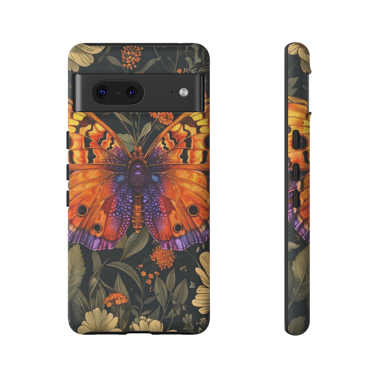Butterfly Phone Case, Tough Cases for Nature Lovers, Vibrant Floral Design, Gift for Her, Cute Phone Accessories, Butterfly Artwork