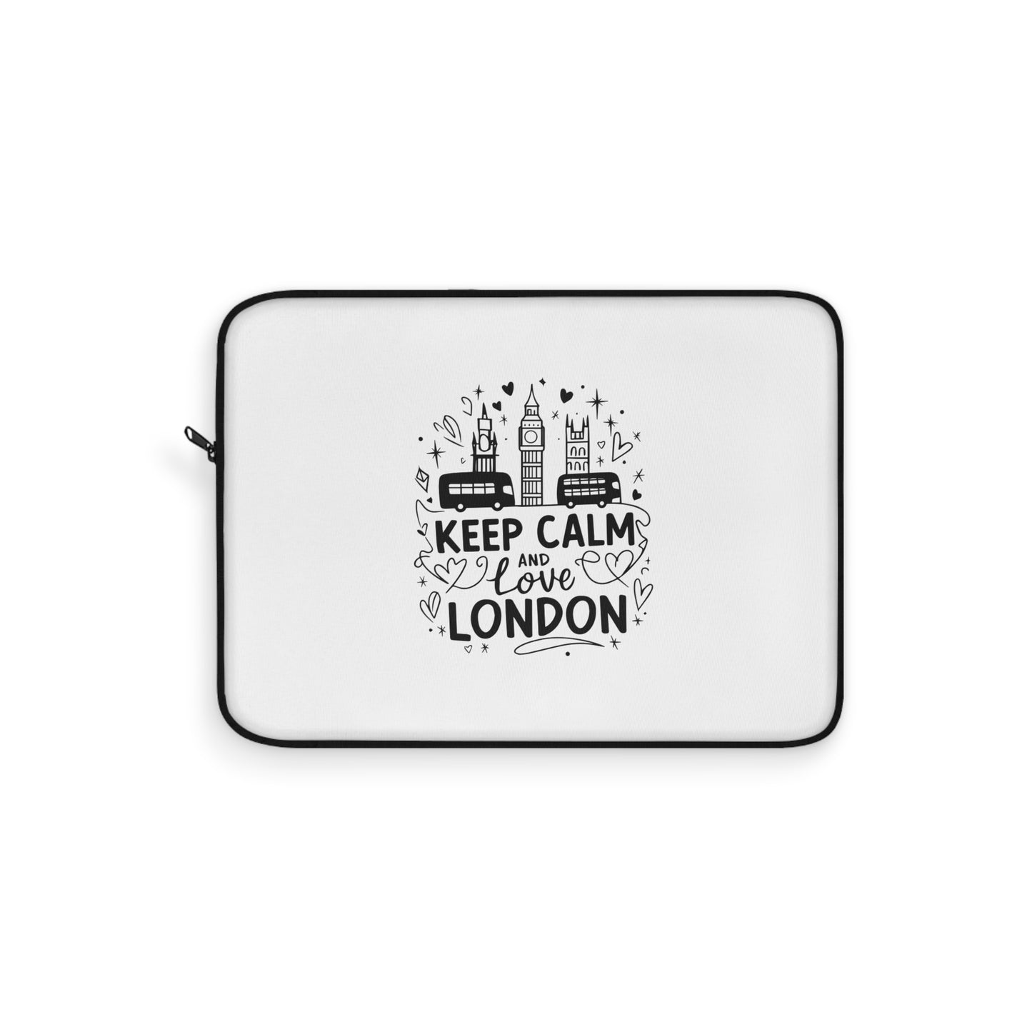 Laptop Sleeve - Keep Calm and Love London | Travel Gift, Tech Accessory, Laptop Case, London Lover, Office Essentials