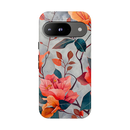 Floral Phone Case, Tough Cases, Flower Power, Gift for Her, Decorative Phone Cover, Trendy Accessories, Everyday Style