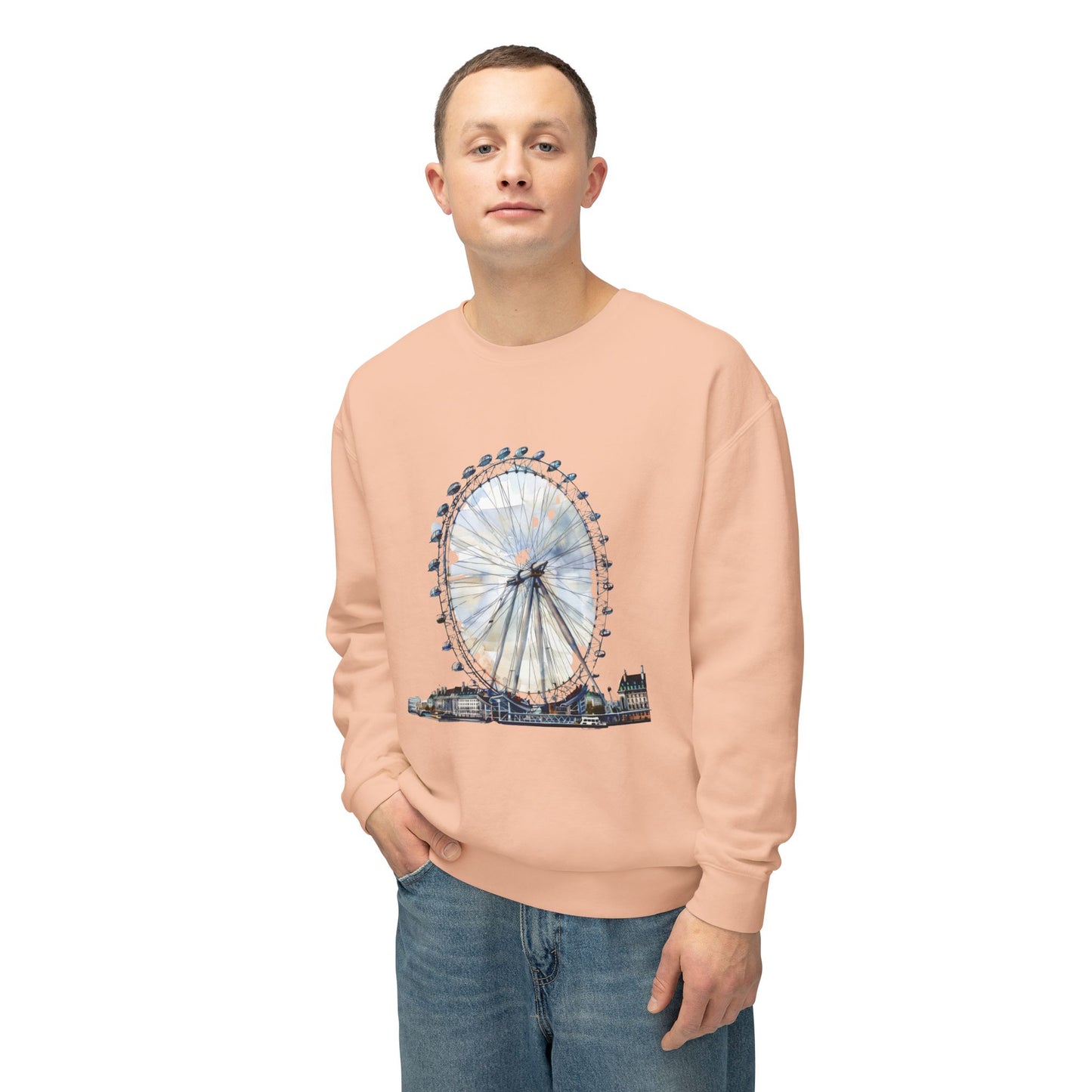 Unisex Lightweight Crewneck Sweatshirt - Iconic London Eye