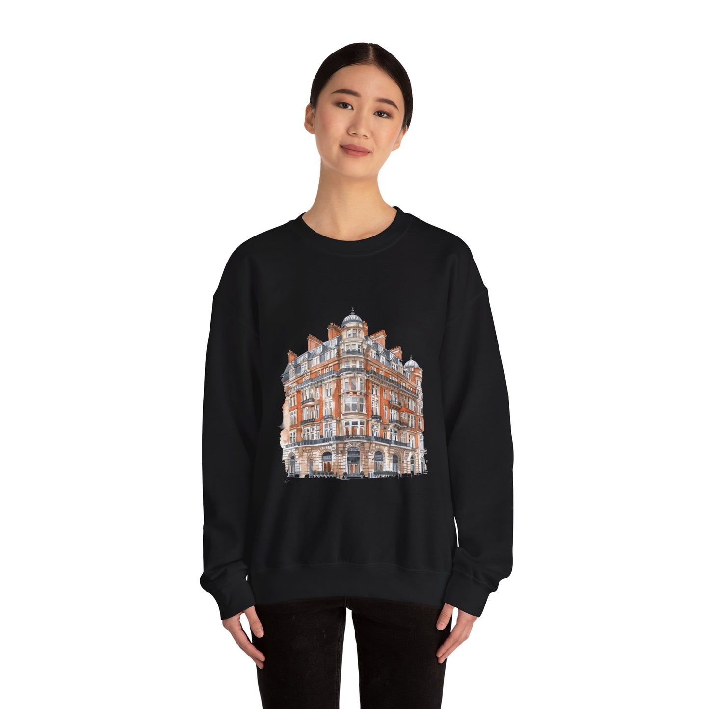 Unisex Heavy Blend™ Crewneck Sweatshirt - Classic British Architecture - Elegant Historic Building
