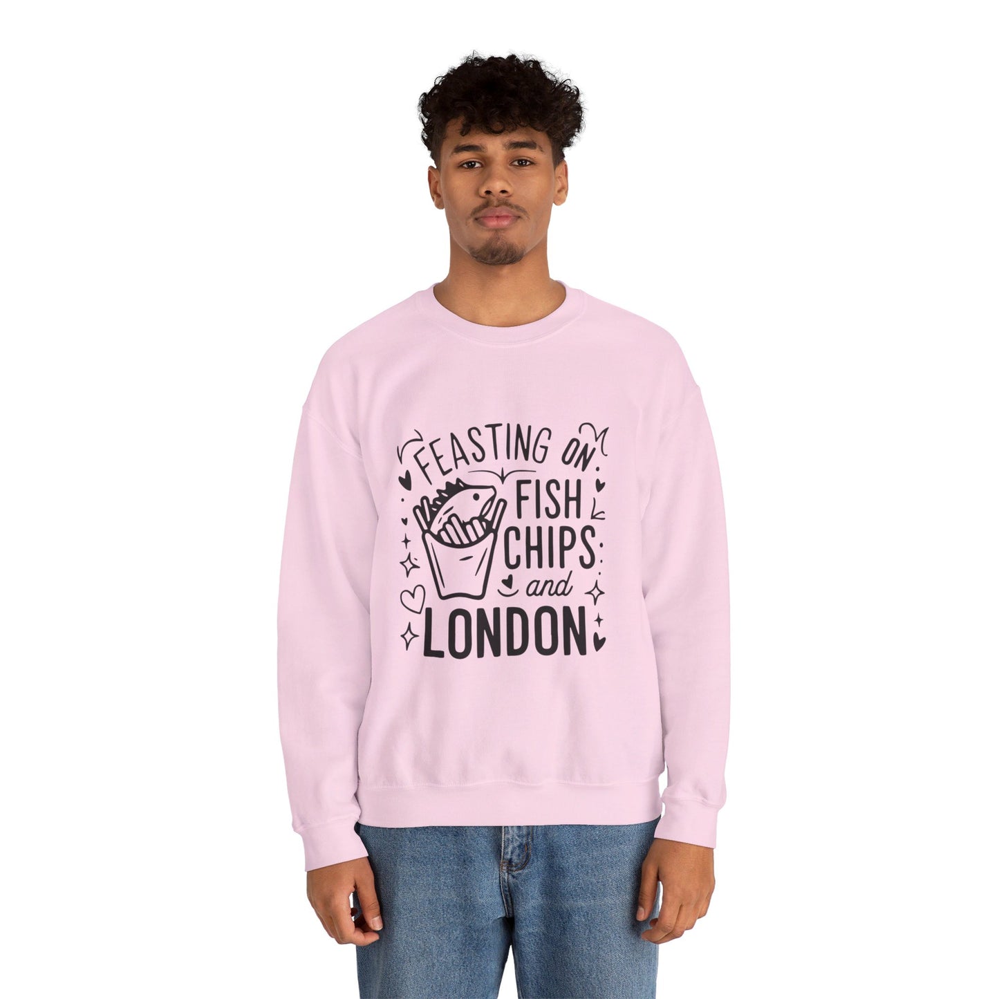 Unisex Heavy Blend™ Crewneck Sweatshirt Relaxed - Fish Chips and London
