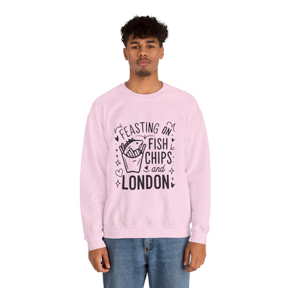 Unisex Heavy Blend™ Crewneck Sweatshirt Relaxed - Fish Chips and London