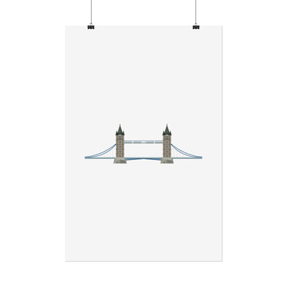 Tower Bridge Rolled Poster, London City Decor, Wall Art, Gift for Travelers, Home Aesthetic, UK Wall Art