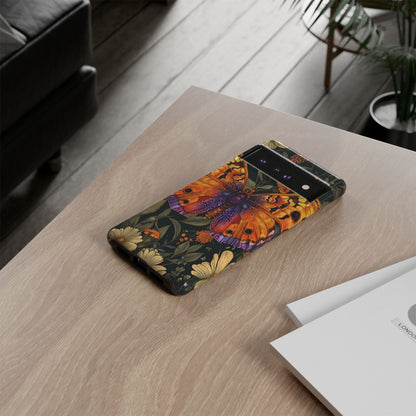 Butterfly Phone Case, Tough Cases for Nature Lovers, Vibrant Floral Design, Gift for Her, Cute Phone Accessories, Butterfly Artwork