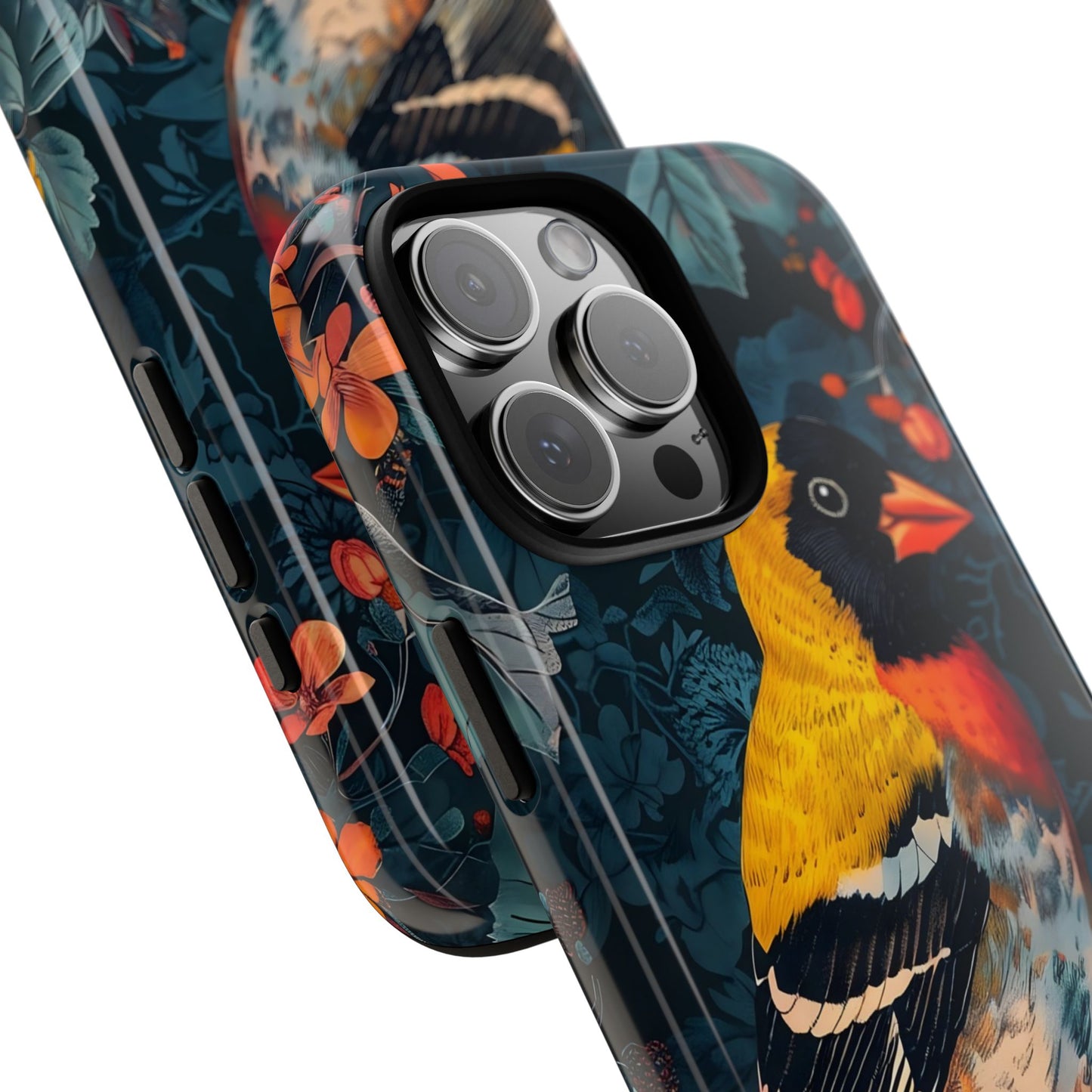 Vibrant Bird Phone Case - Tough Cases, Nature Lover Gift, Floral Design, Eco-Friendly Accessory, Stylish Mobile Protection