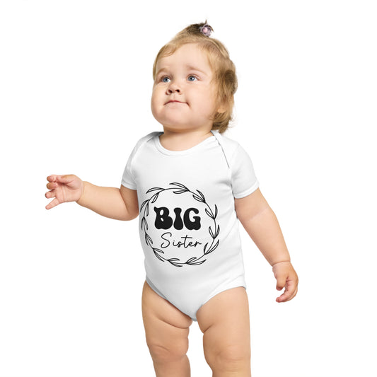 Big Sister Short Sleeve Baby Bodysuit - Cute Baby Gift for New Siblings